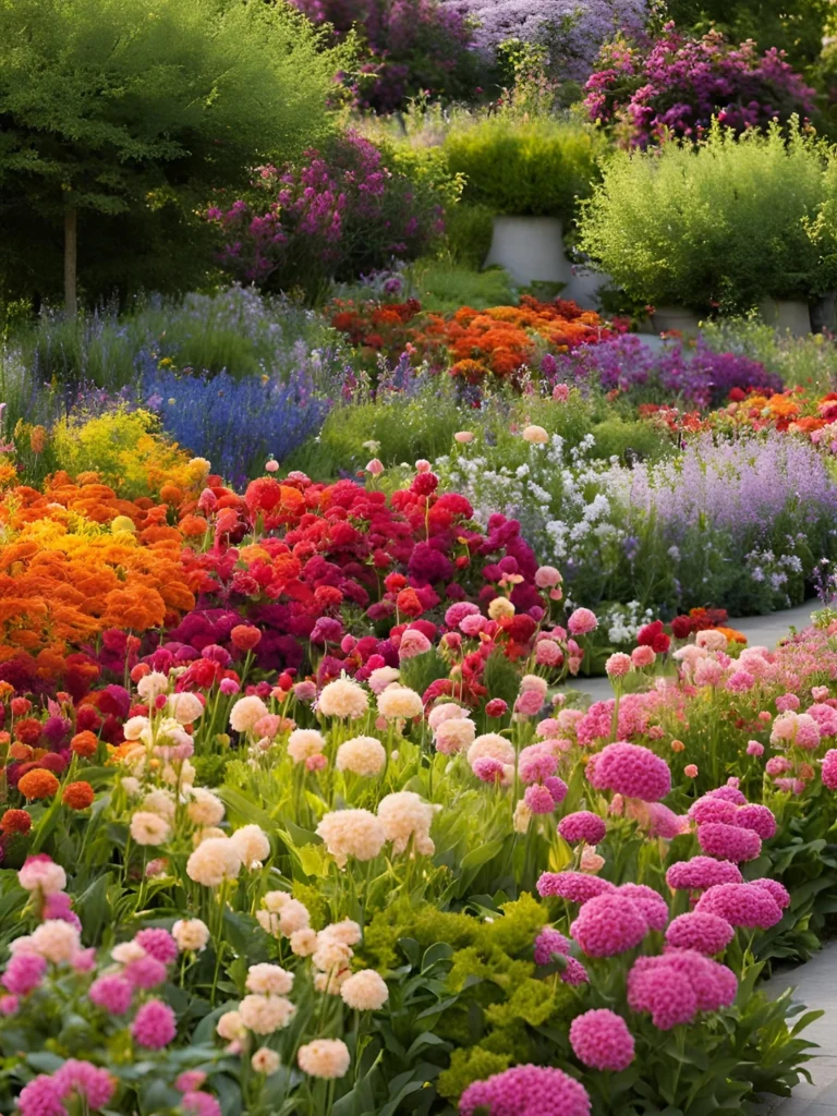 Canteiros Coloridos Com Flores e Plantas