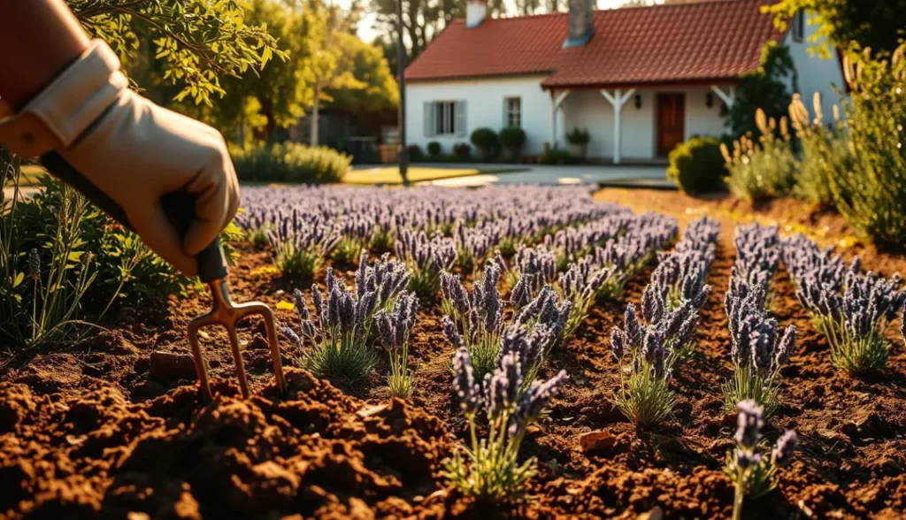 preparando o solo para lavanda
