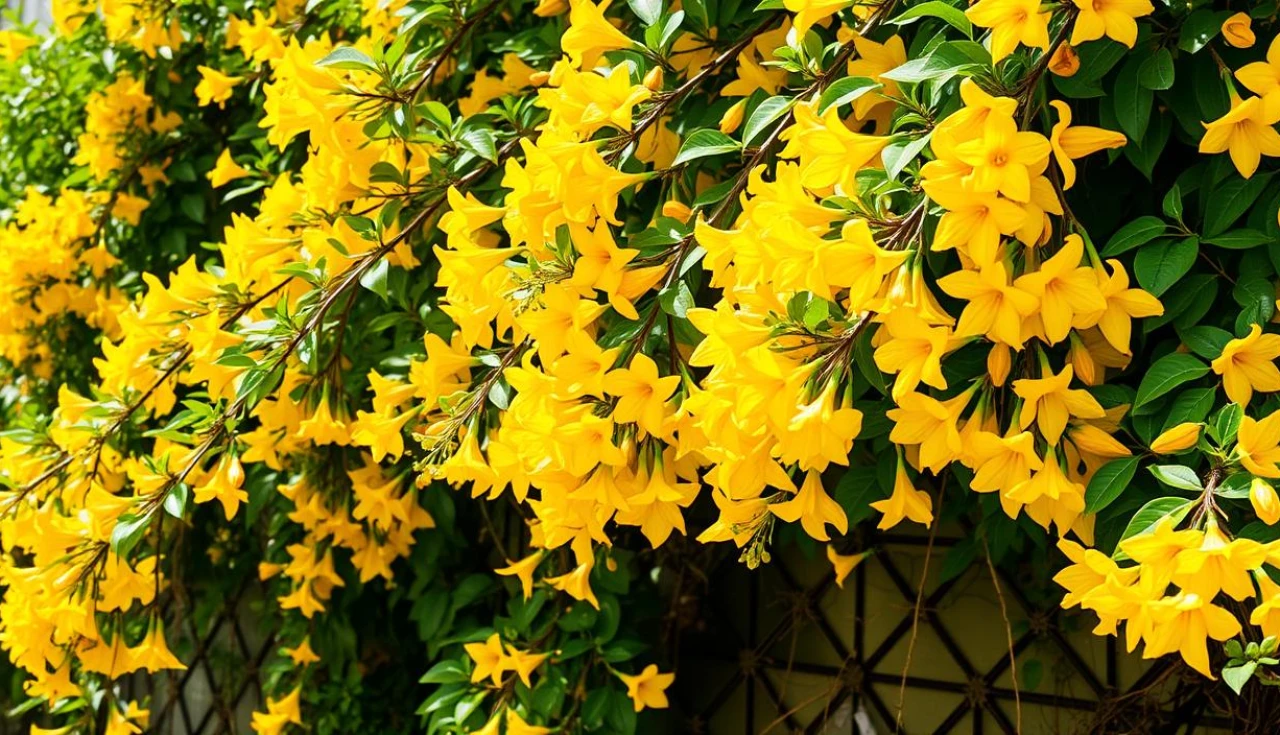 Alamanda trepadeira que floresce o ano todo