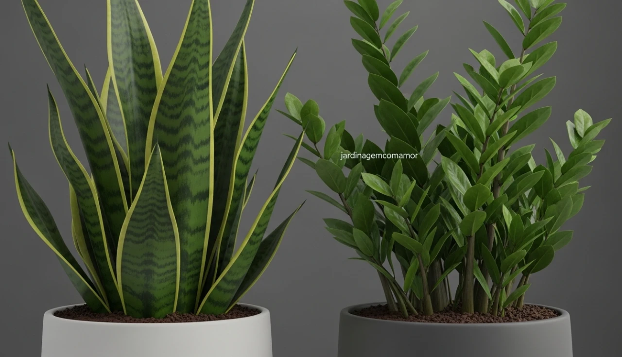 Espada e Zamioculcas