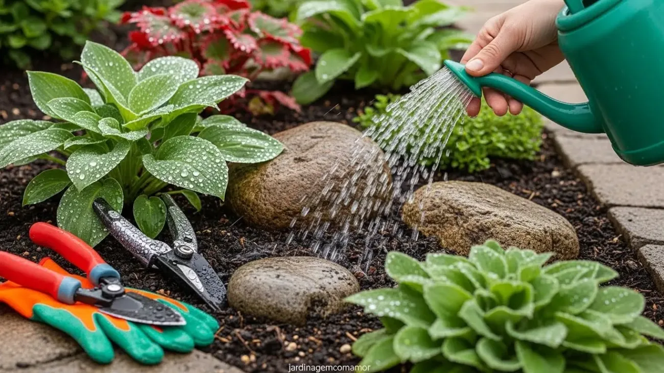 Cuidados e Manutenção do Jardim com Pedras e Plantas