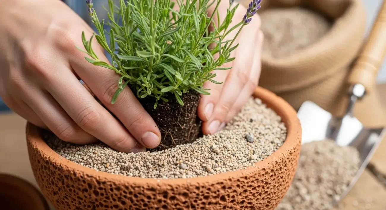vaso e o solo ideais para lavanda