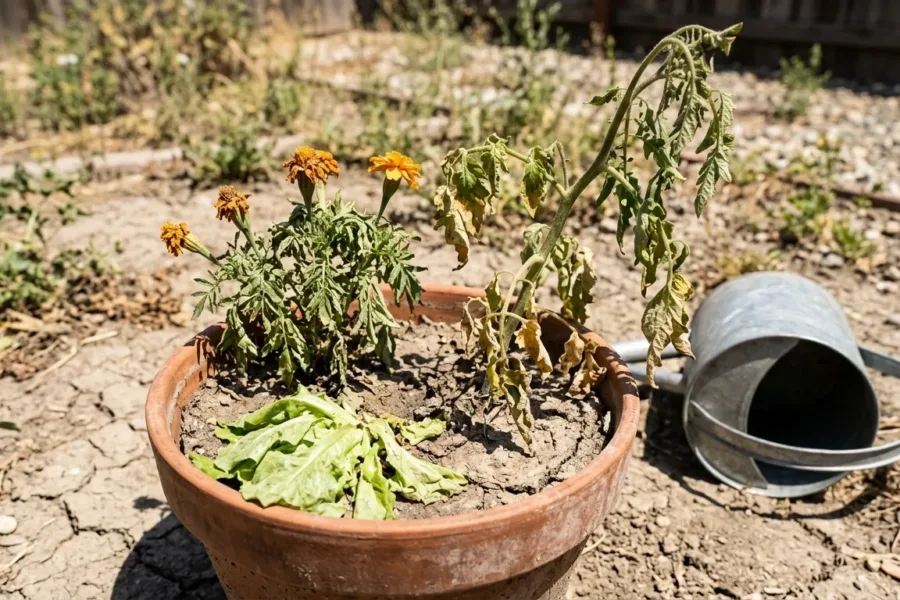 Falta de água nas plantas