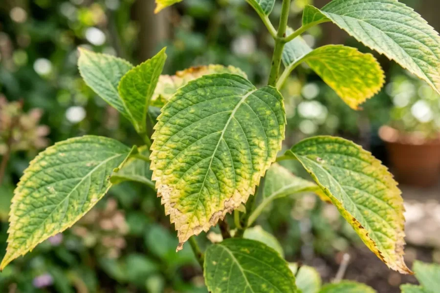 Folhas amarelas nas plantas